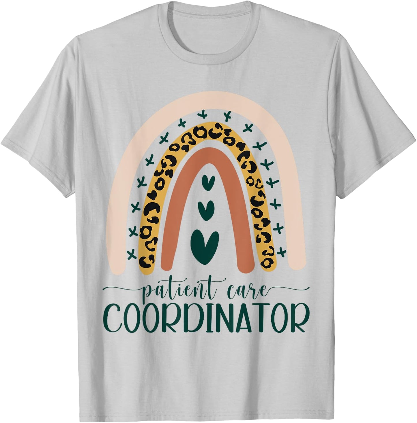 Patient Care Coordinator Appreciation Leopard Rainbow Cute T-Shirt - T-Shirt | Ash