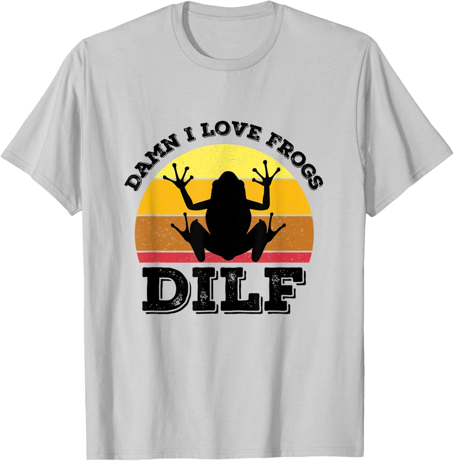DILF Damn I Love Frogs Funny Retro Frog Amphibian T-Shirt - T-Shirt | Ash