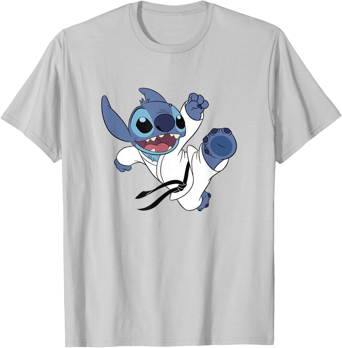 Disney Lilo & Stitch High Kick Karate Uniform Stitch T-Shirt - T-Shirt | Ash