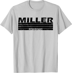 Miller Surname Limited Edition Retro Vintage Style Sunset T-Shirt - T-Shirt | Ash