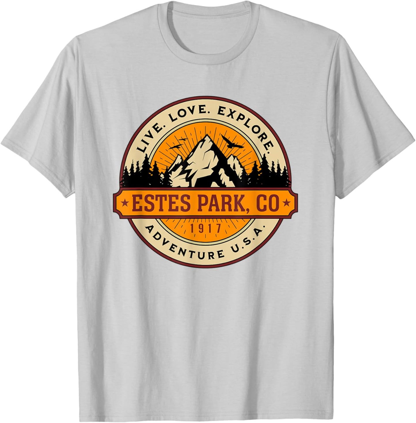 Estes Park Colorado Adventure USA Vintage Style Design T-Shirt - T-Shirt | Ash