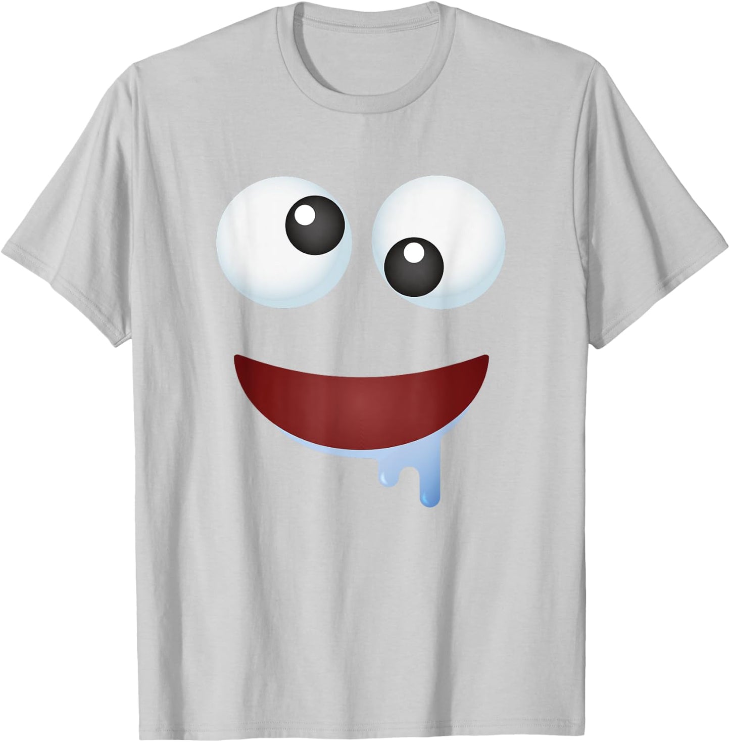 Funny Group Costume Halloween Team Outfit Drooling Emoticon T-Shirt - T-Shirt | Ash