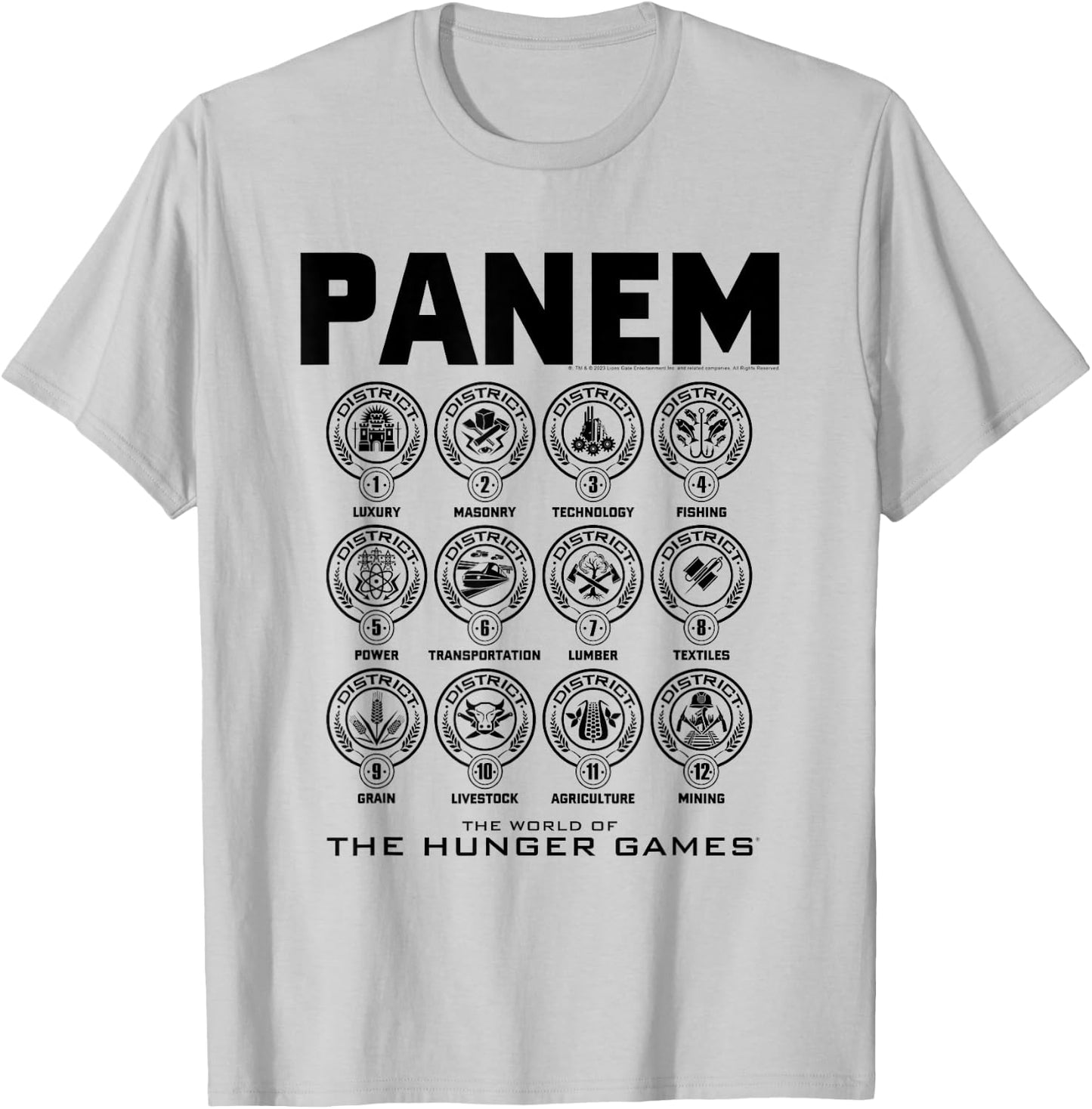 The Hunger Games District Icons T-Shirt - T-Shirt | Ash