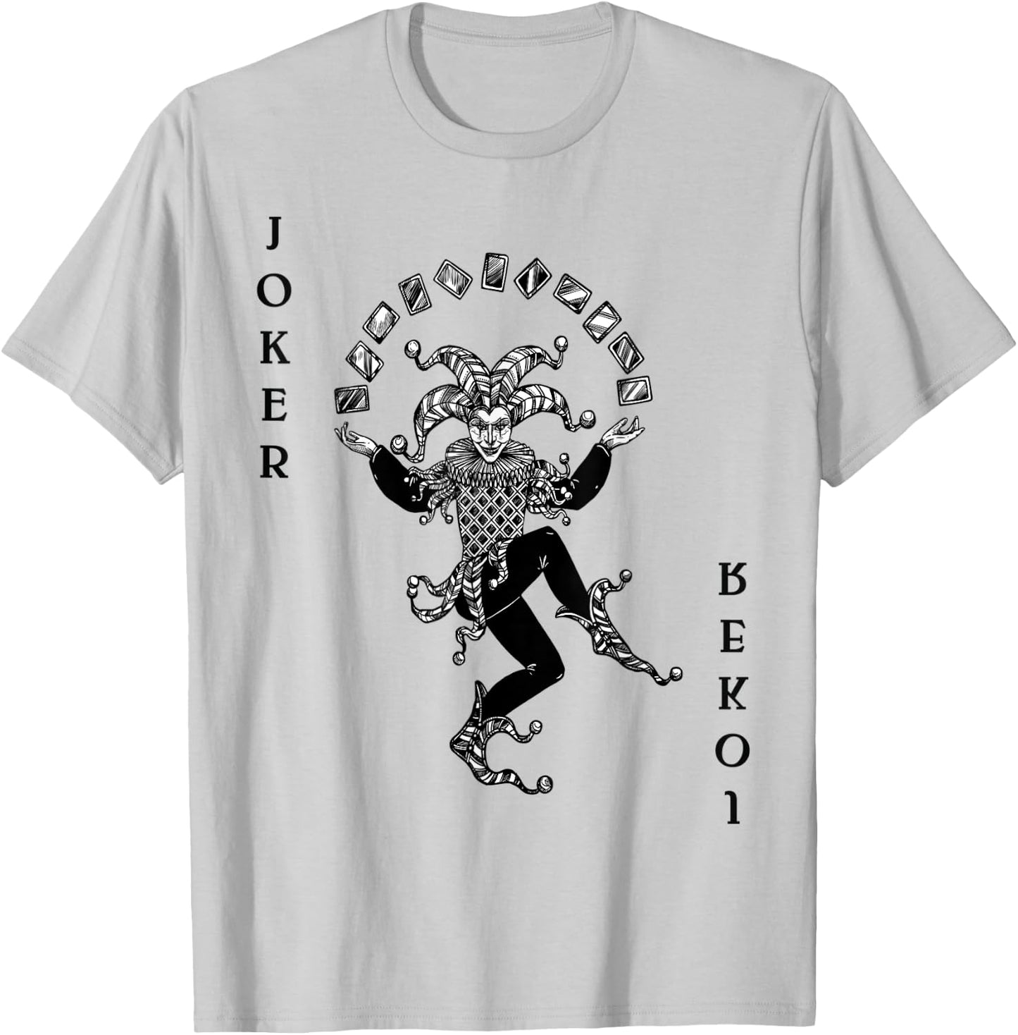 Joker Poker Playing Card Costume Carnival Joker Costume T-Shirt - T-Shirt | Ash