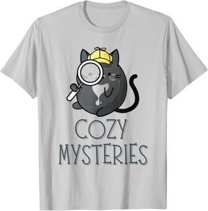 Cozy Mysteries | Cute Cat Cozy Murder Mystery Cat Detective T-Shirt - T-Shirt | Ash