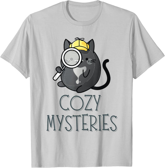 Cozy Mysteries | Cute Cat Cozy Murder Mystery Cat Detective T-Shirt - T-Shirt | Ash