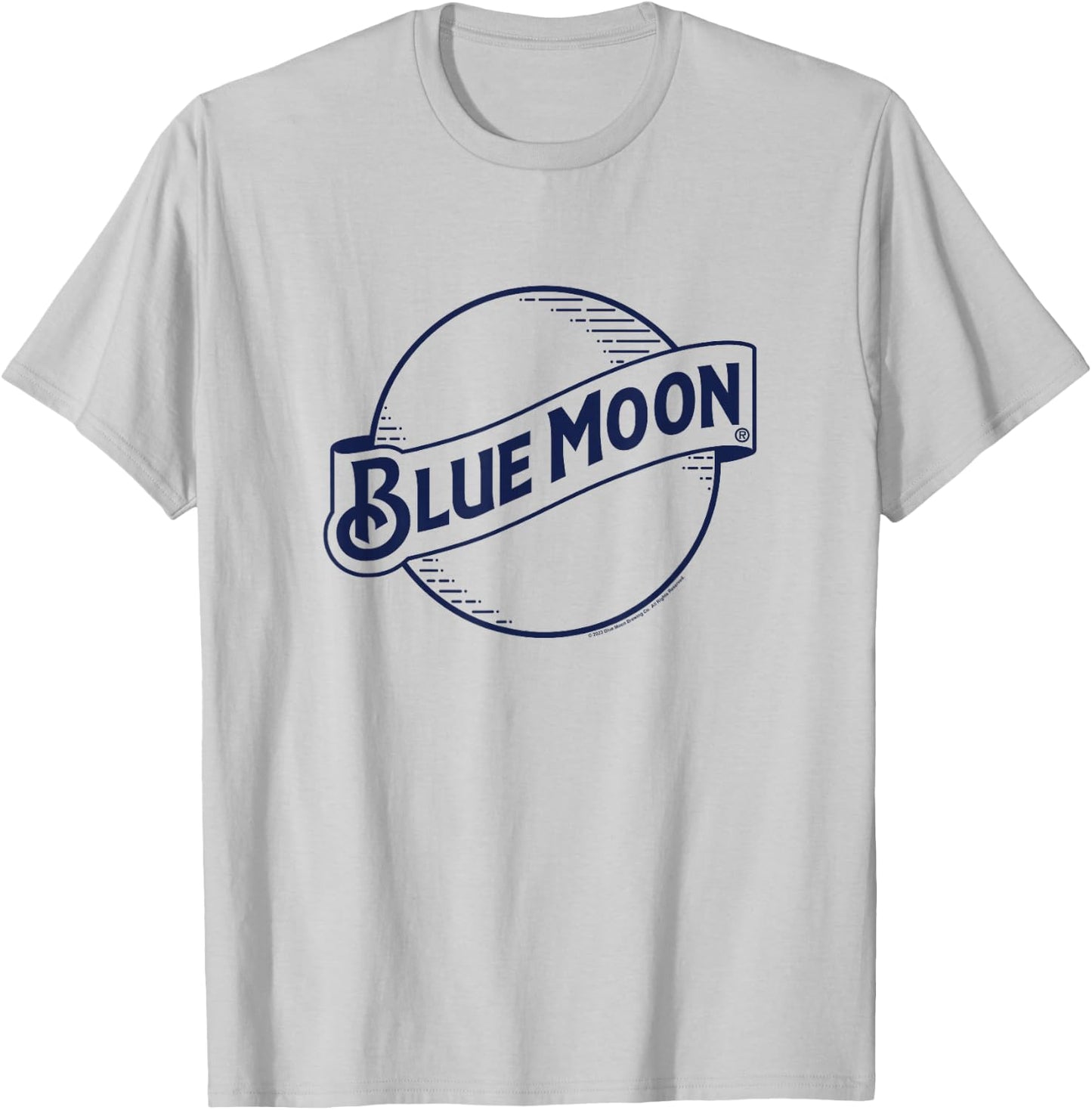 Coors Brewing Company Blue Moon Retro Classic Chest Logo T-Shirt - T-Shirt | Ash