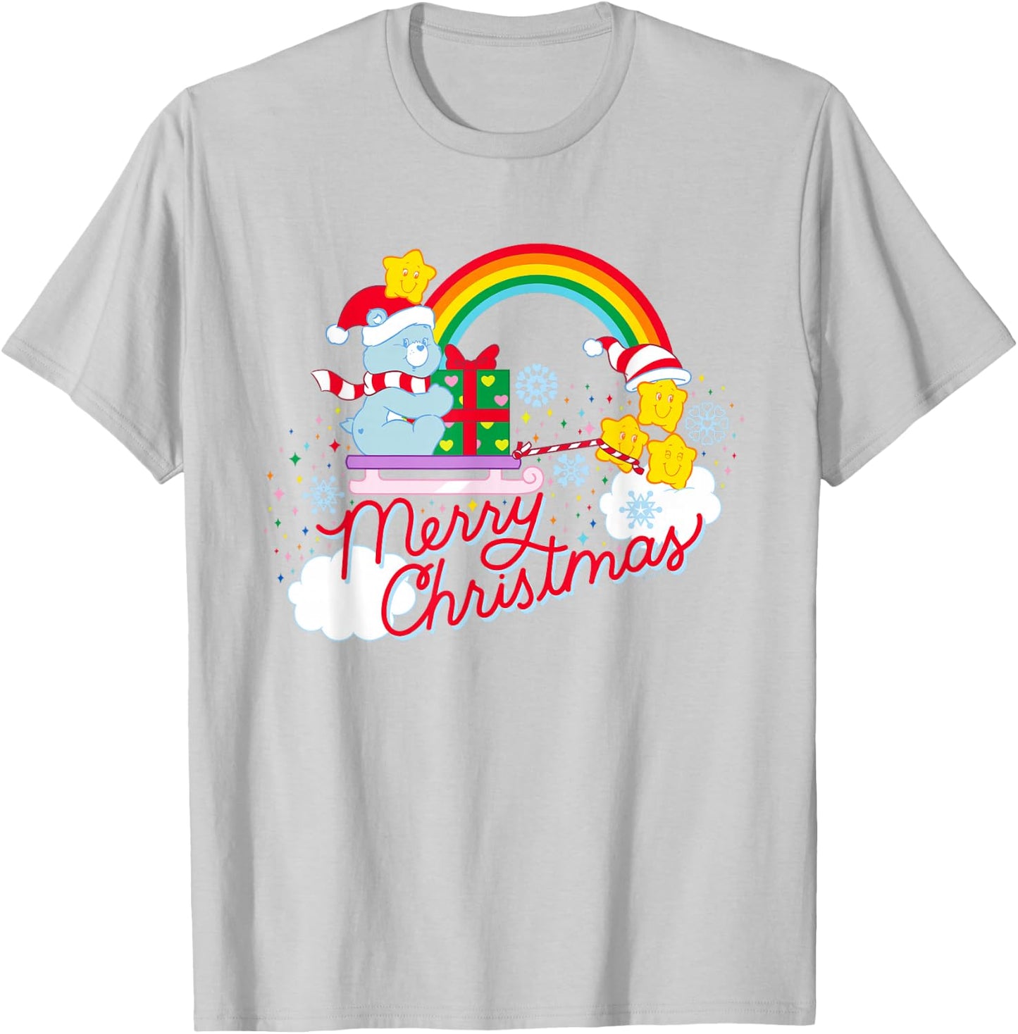 Care Bears Merry Christmas With Christmas Wishes Bear T-Shirt - T-Shirt | Ash