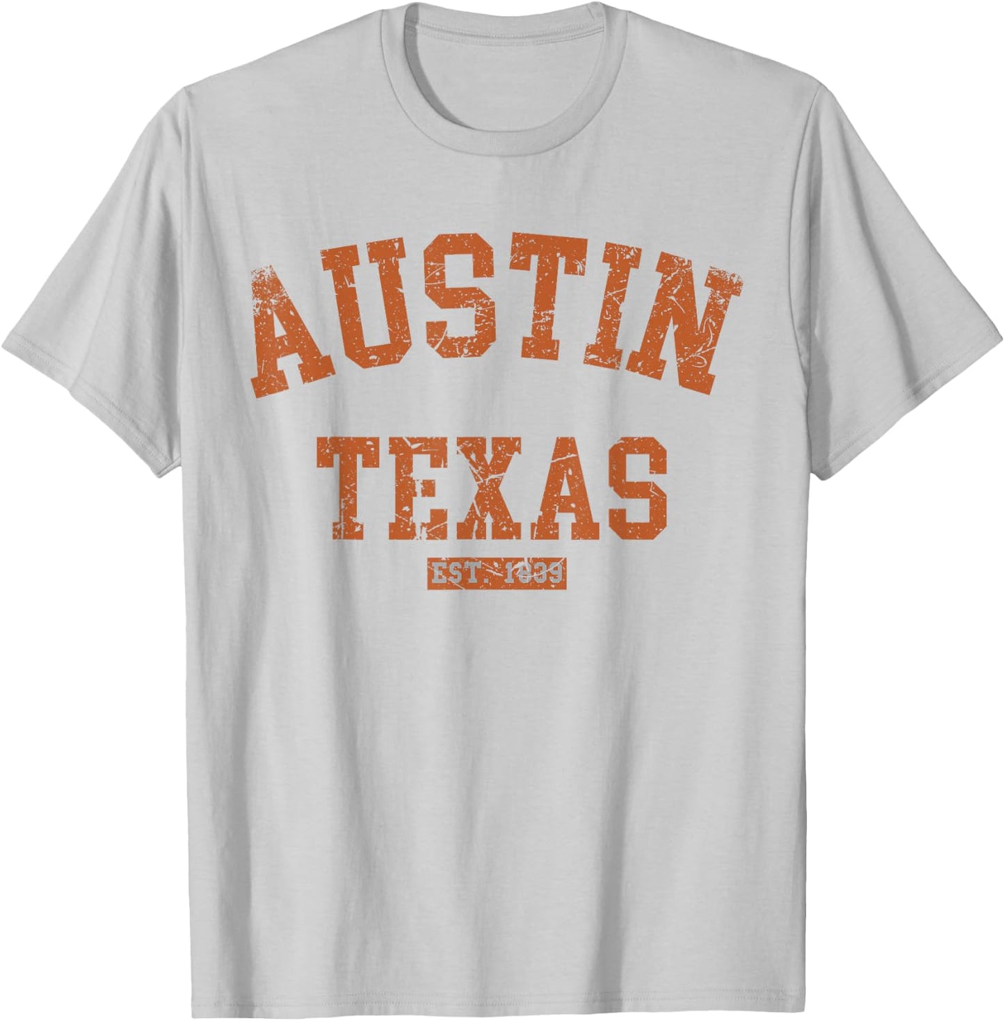 Vintage Austin Texas Athletic TX Sports Design T-Shirt - T-Shirt | Ash