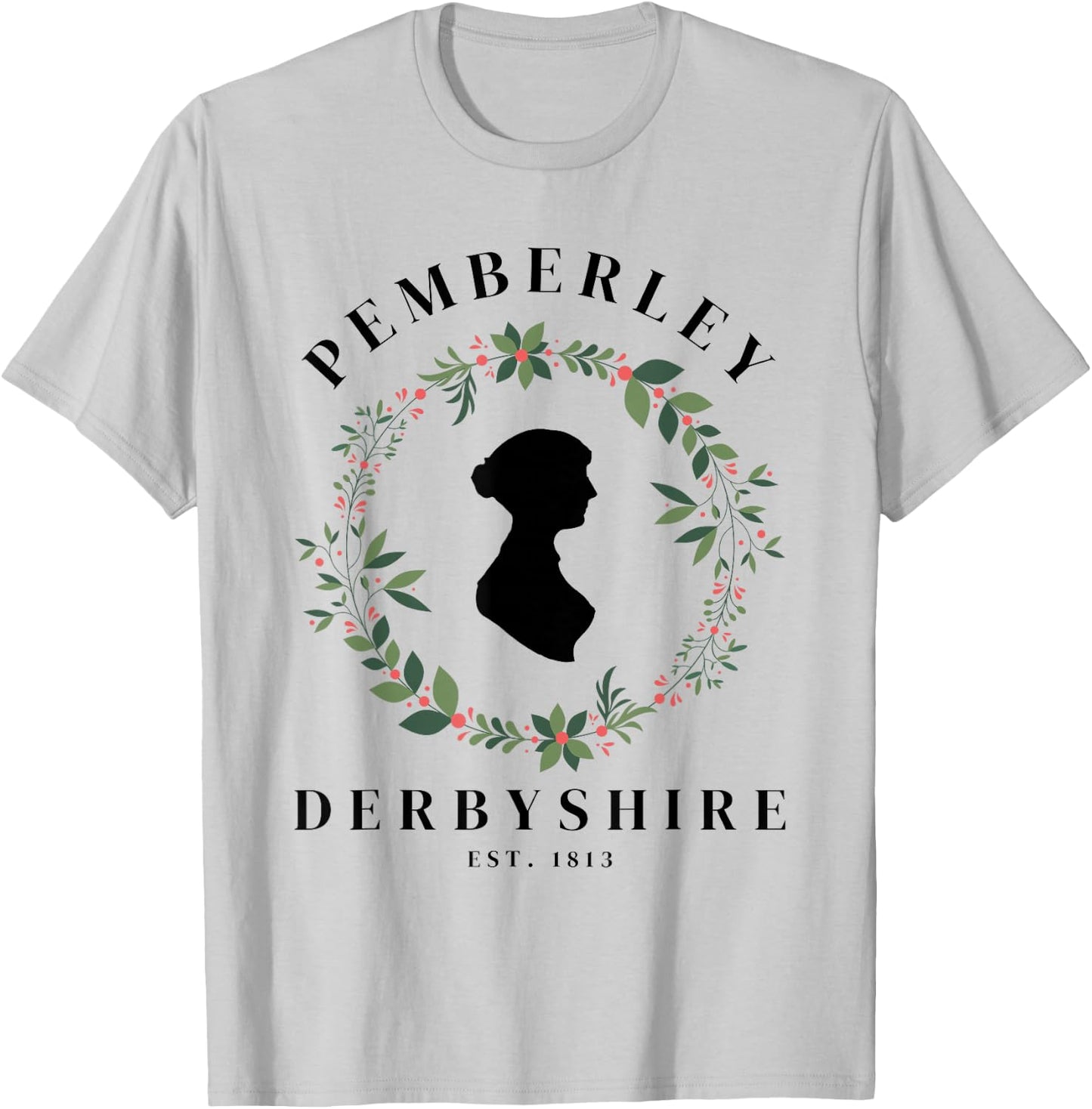 Pemberley Derbyshire 1813 Pride and Prejudice Jane Austen T-Shirt - T-Shirt | Ash