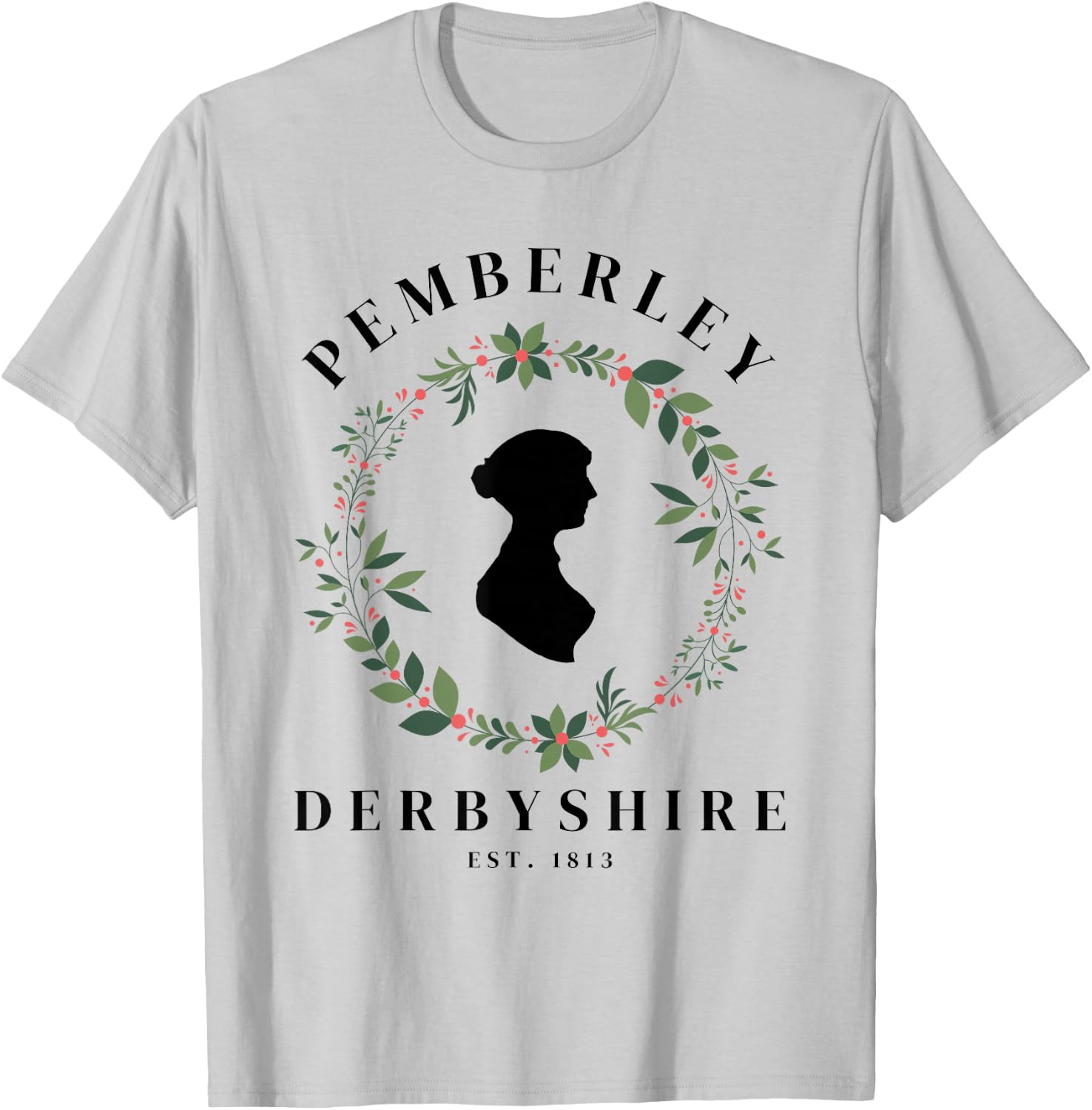 Pemberley Derbyshire 1813 Pride and Prejudice Jane Austen T-Shirt - T-Shirt | Ash