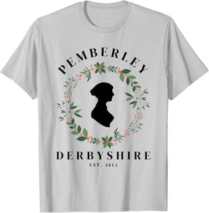 Pemberley Derbyshire 1813 Pride and Prejudice Jane Austen T-Shirt - T-Shirt | Ash