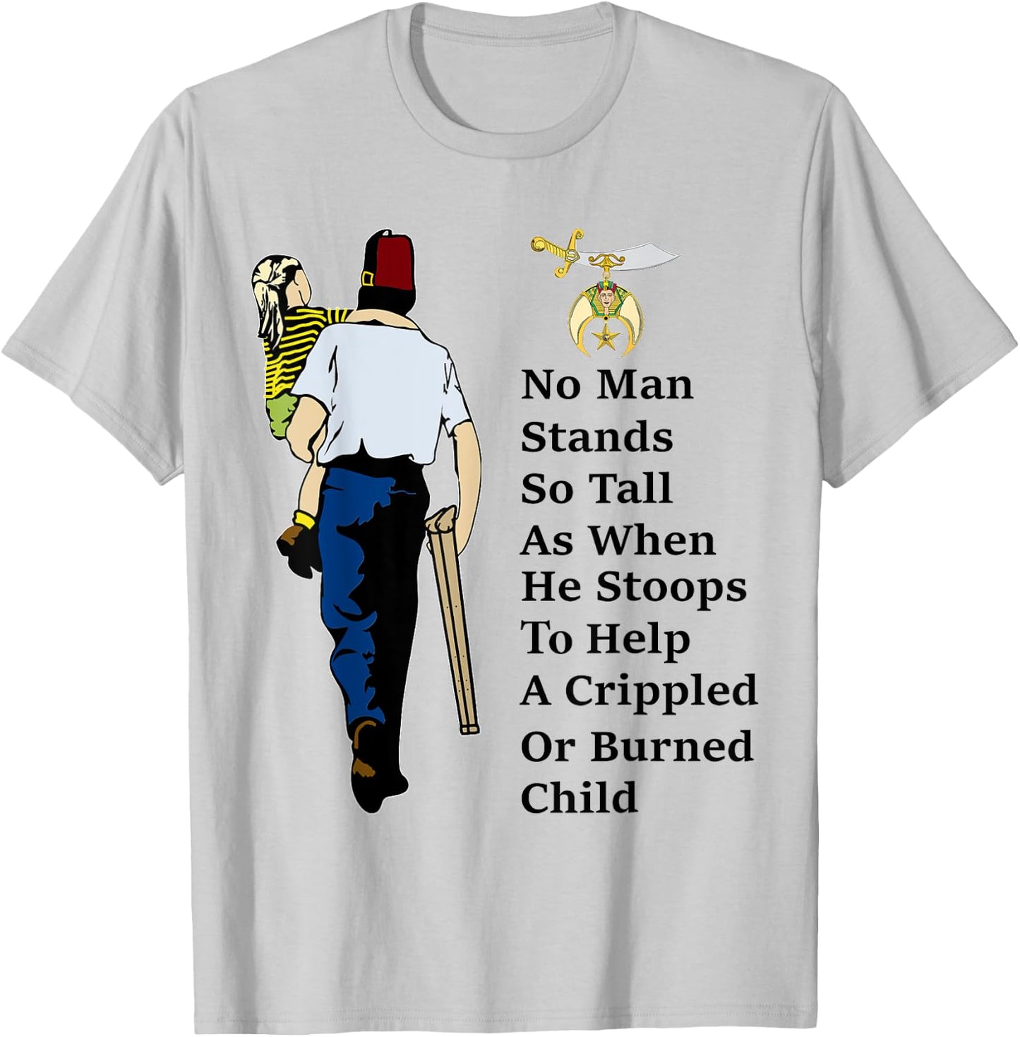Proud To Be A Shriner Help Childs Emblem Masons Father's Day T-Shirt - T-Shirt | Ash