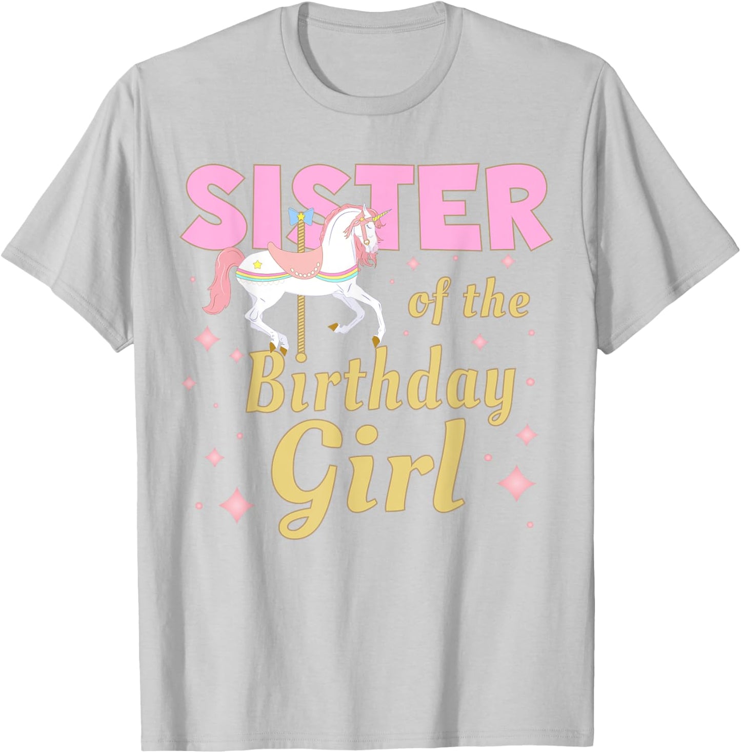 Sister Carousel Party 1st Birthday Girl Family Matching T-Shirt - T-Shirt | Ash