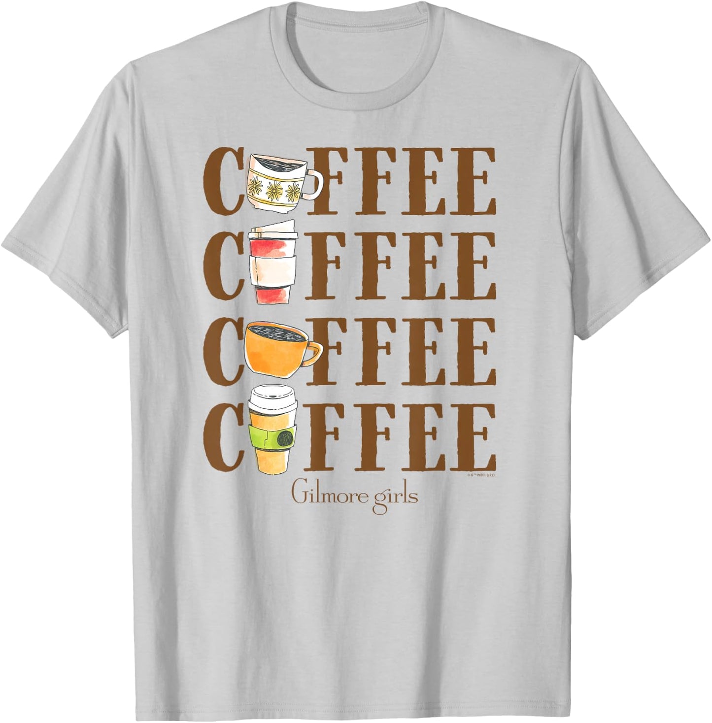 Gilmore Girls - Coffee Repeated T-Shirt - T-Shirt | Ash