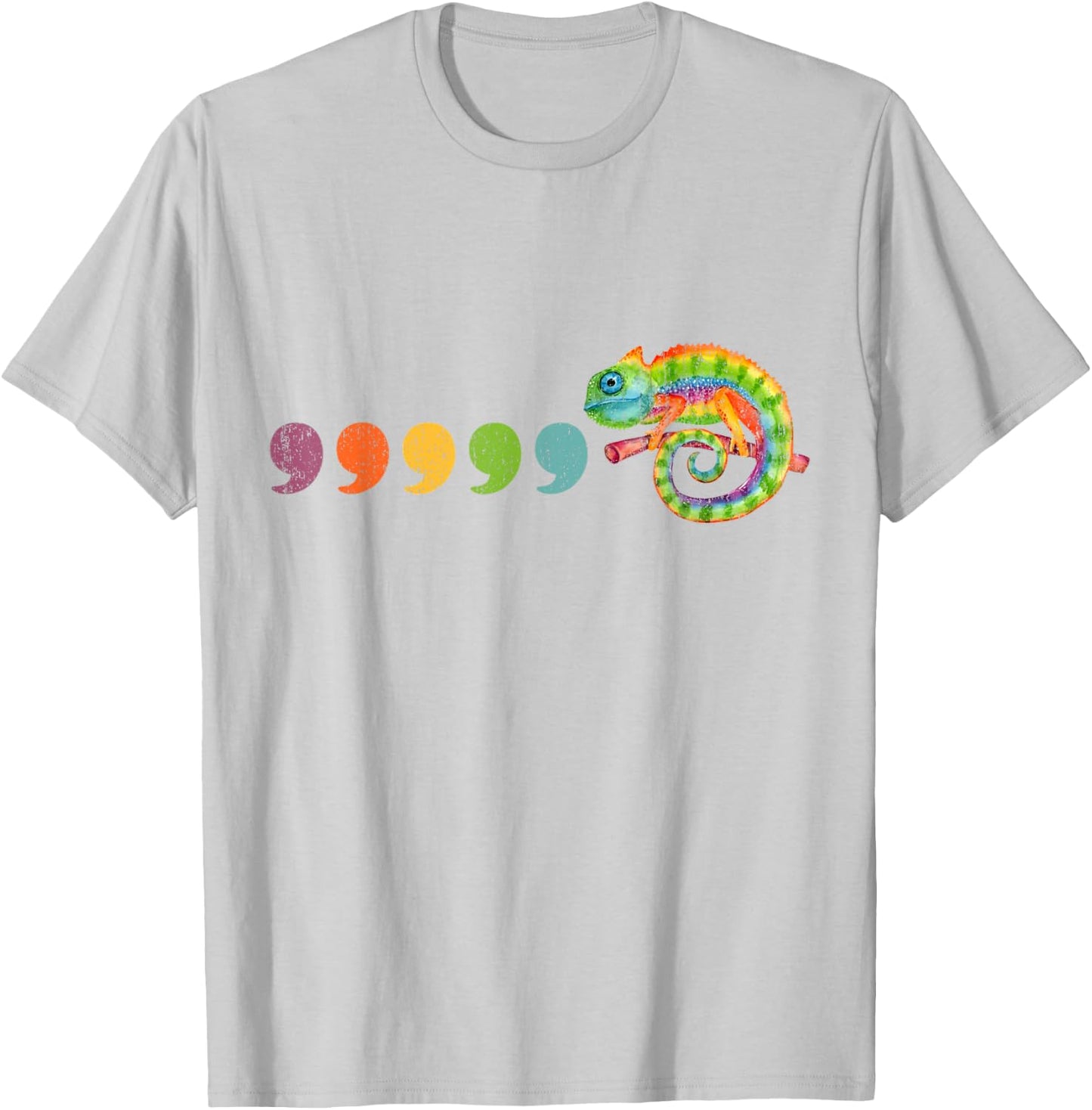 Comma comma chameleon English teacher t Grammar T-Shirt - T-Shirt | Ash