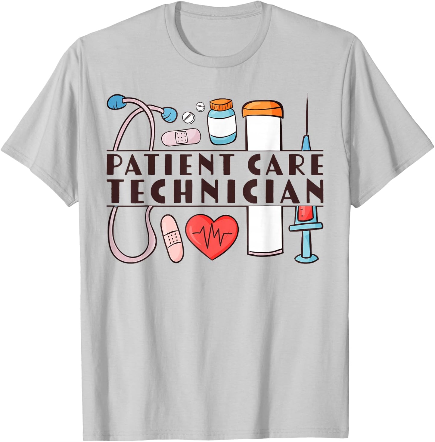 Cute Patient Care Technician PCT T-Shirt - T-Shirt | Ash