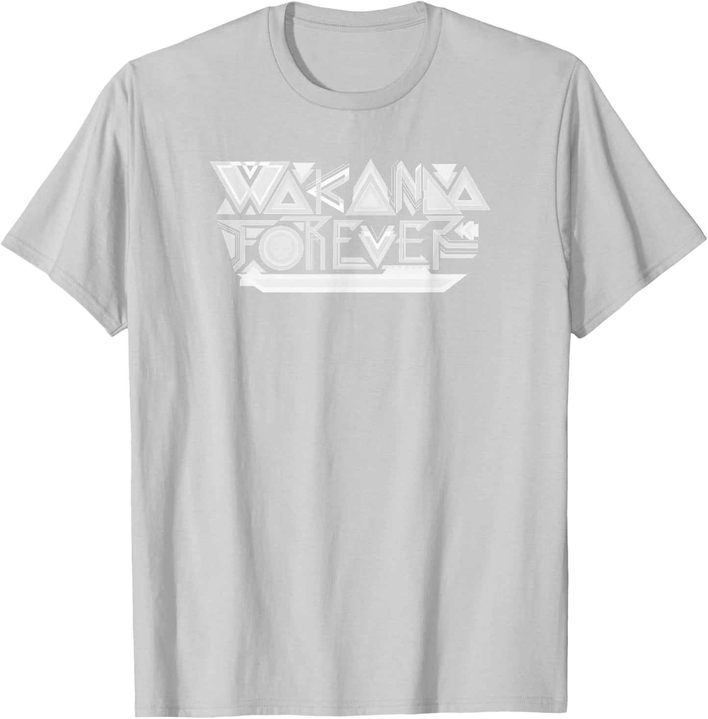 Marvel Black Panther: Wakanda Forever Gray On White Text T-Shirt - T-Shirt | Ash