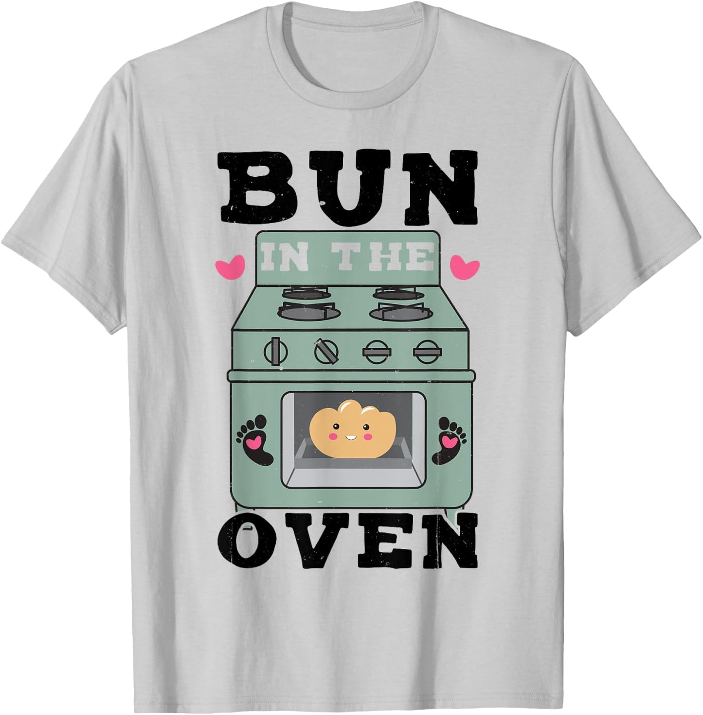 Bun In The Oven - Baby Announcement T-Shirt - T-Shirt | Ash