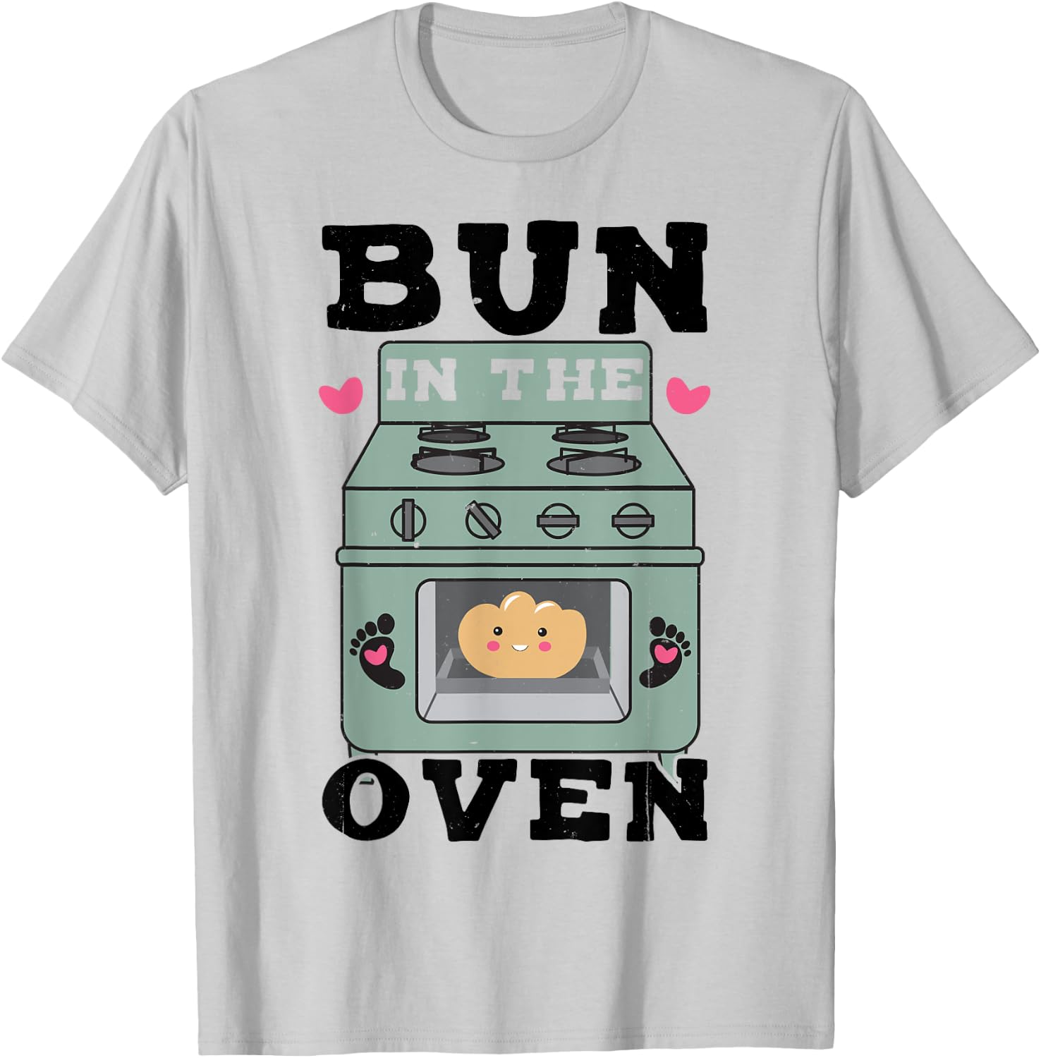 Bun In The Oven - Baby Announcement T-Shirt - T-Shirt | Ash