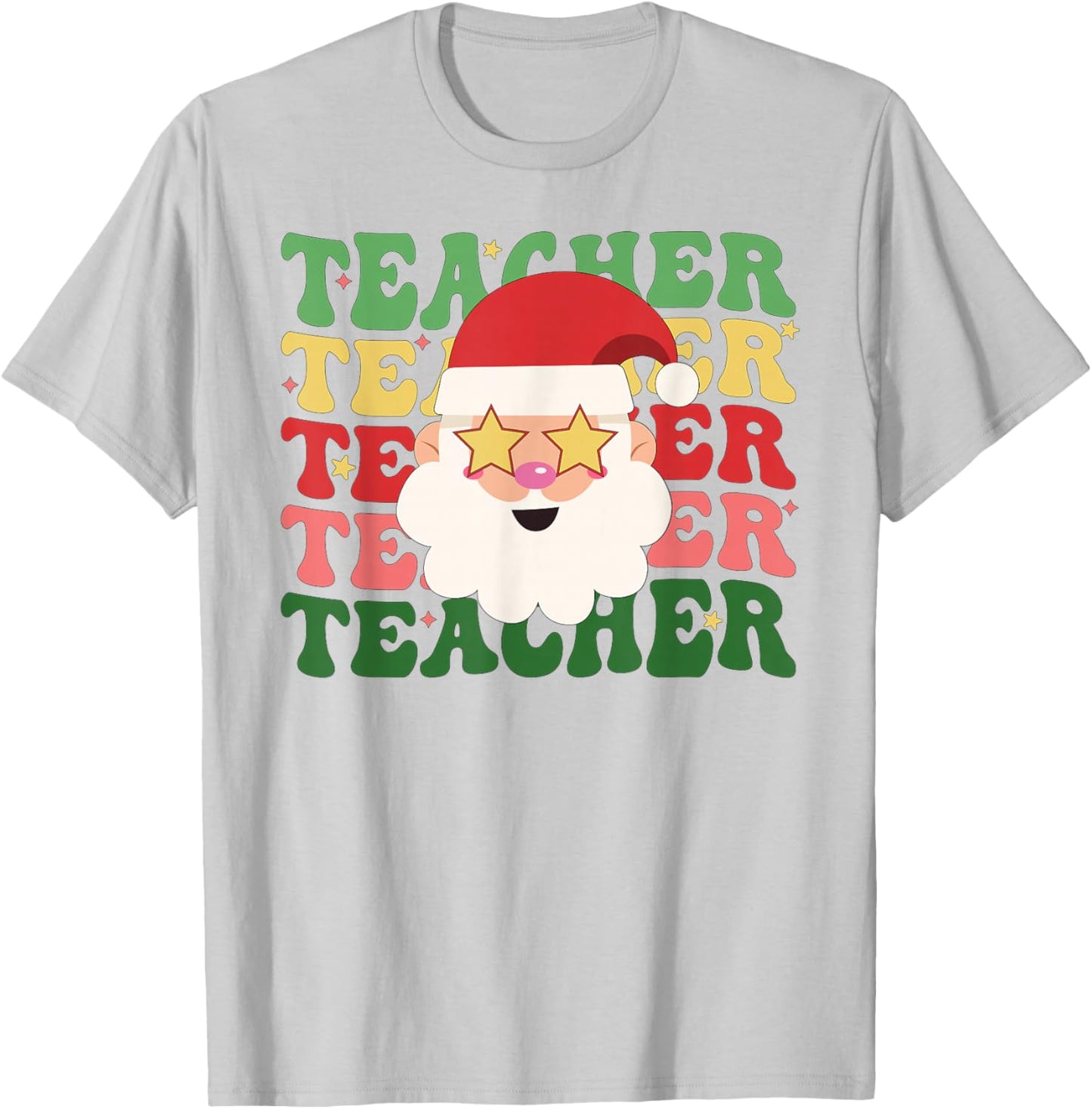 Groovy Teacher Christmas Teaching Xmas Party T-Shirt - T-Shirt | Ash