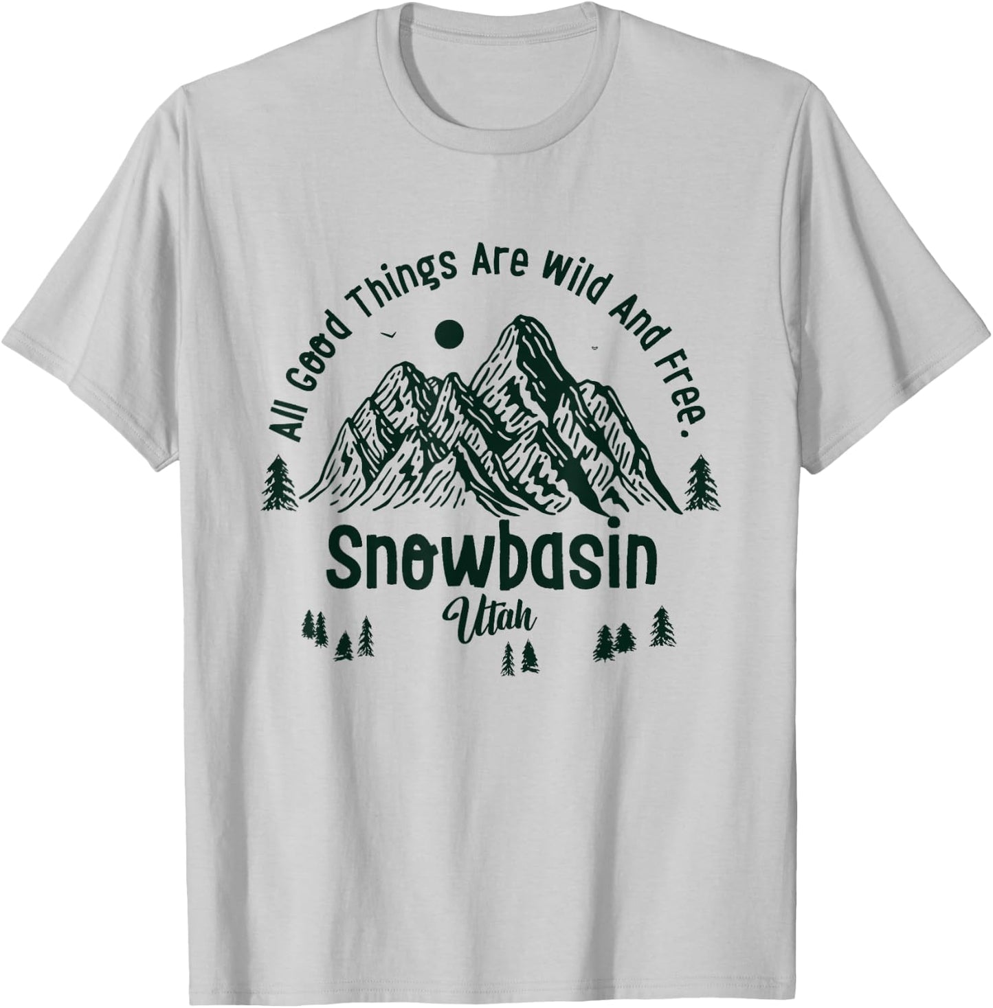 Snowbasin Mountains Utah Hiking Outdoors Vintage T-Shirt - T-Shirt | Ash
