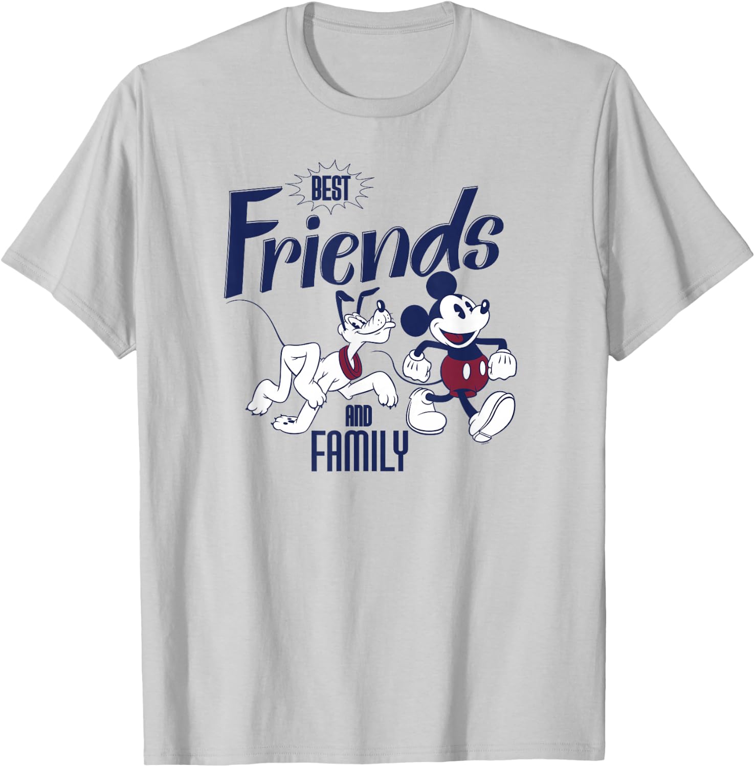 Disney Mickey Mouse and Pluto Best Friends Retro Vintage Small T-Shirt - T-Shirt | Ash
