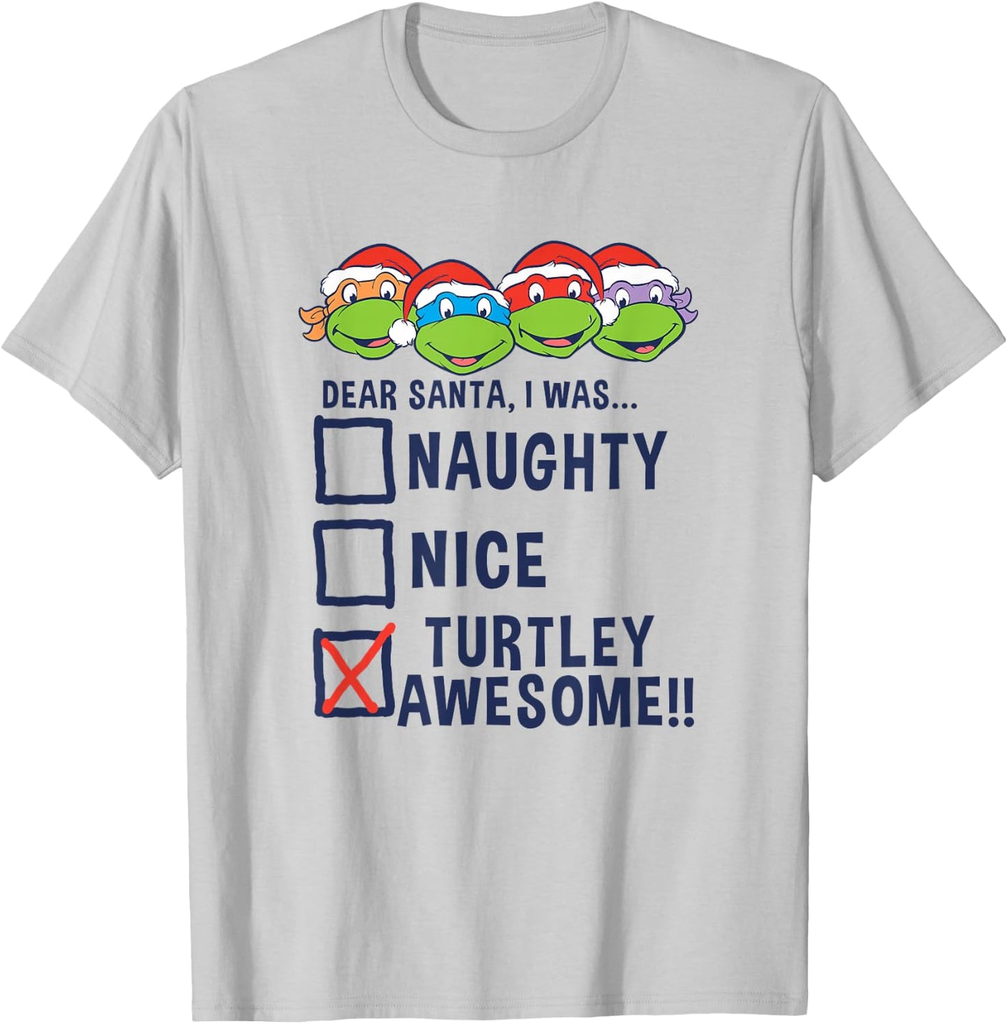 Teenage Mutant Ninja Turtles Christmas Santa I was Awesome T-Shirt - T-Shirt | Ash