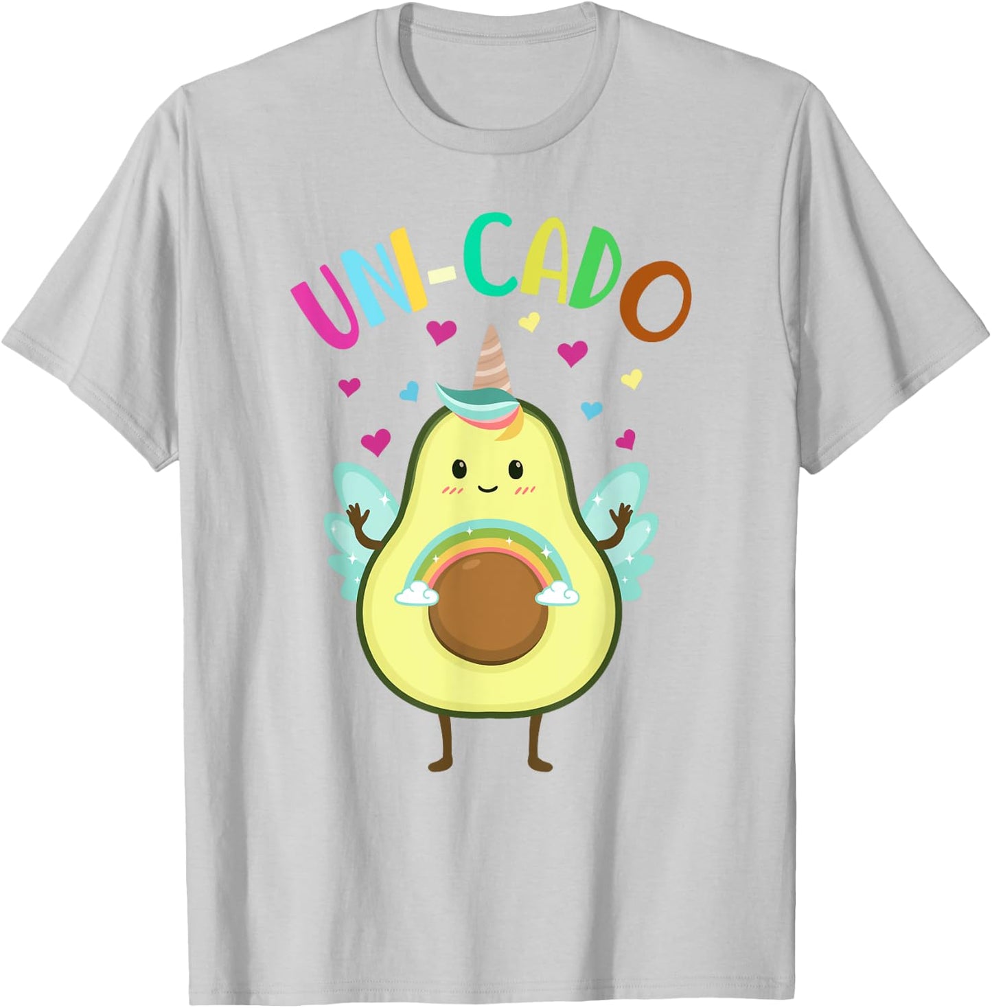 Cute Avocado Shirt Kids Toddler Little Girl Unicorn Birthday T-Shirt - T-Shirt | Ash