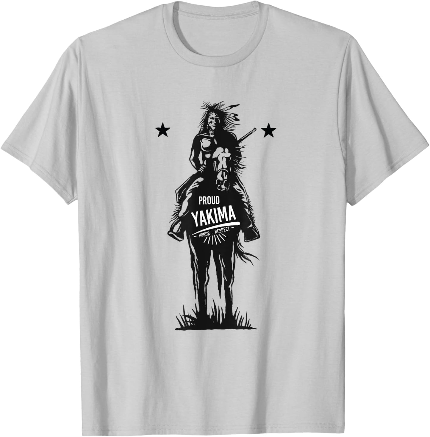 Yakima American Indian Tribe Proud Warrior on Horse T-Shirt - T-Shirt | Ash