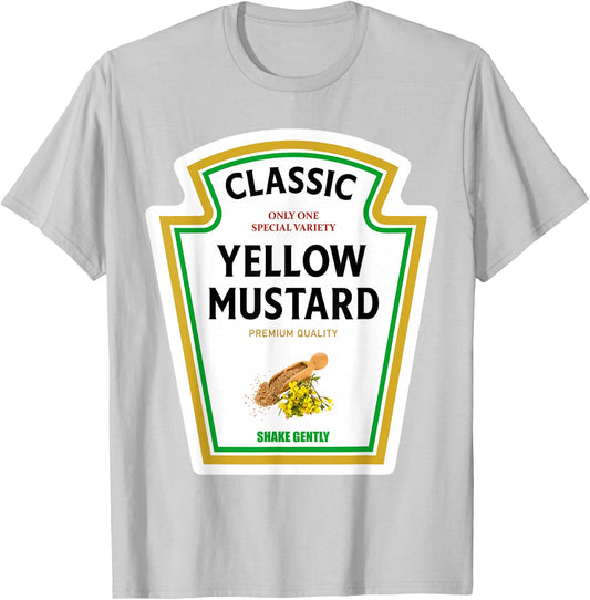 Mustard Halloween 2024 Costume Matching Ketchup Condiments T-Shirt - T-Shirt | Ash
