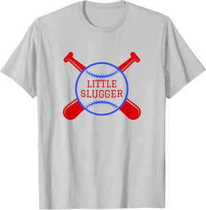 Little Slugger Baseball Lover Gift Fans and Players T-Shirt - T-Shirt | Ash