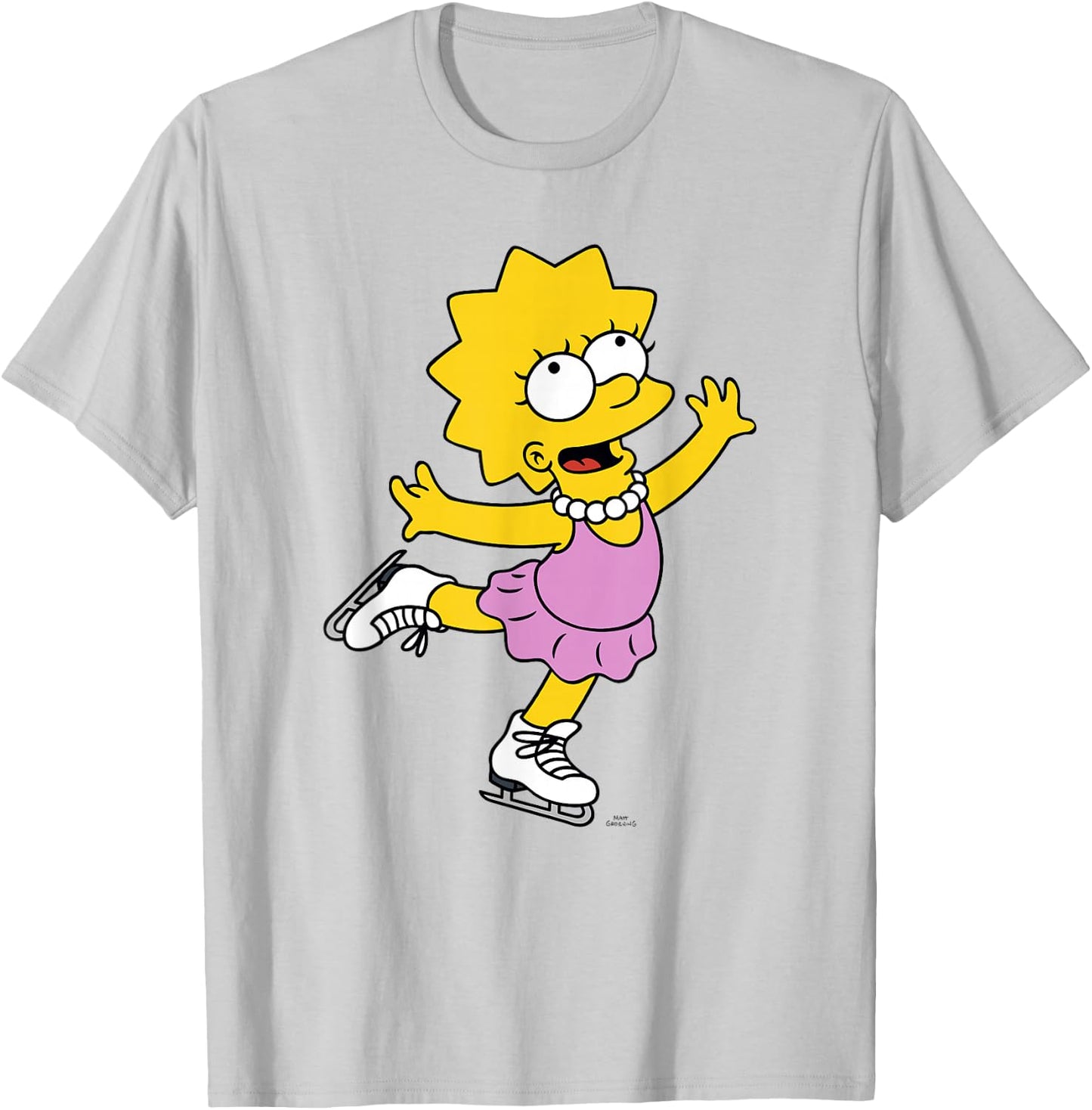 The Simpsons Lisa Ice Skating T-Shirt - T-Shirt | Ash