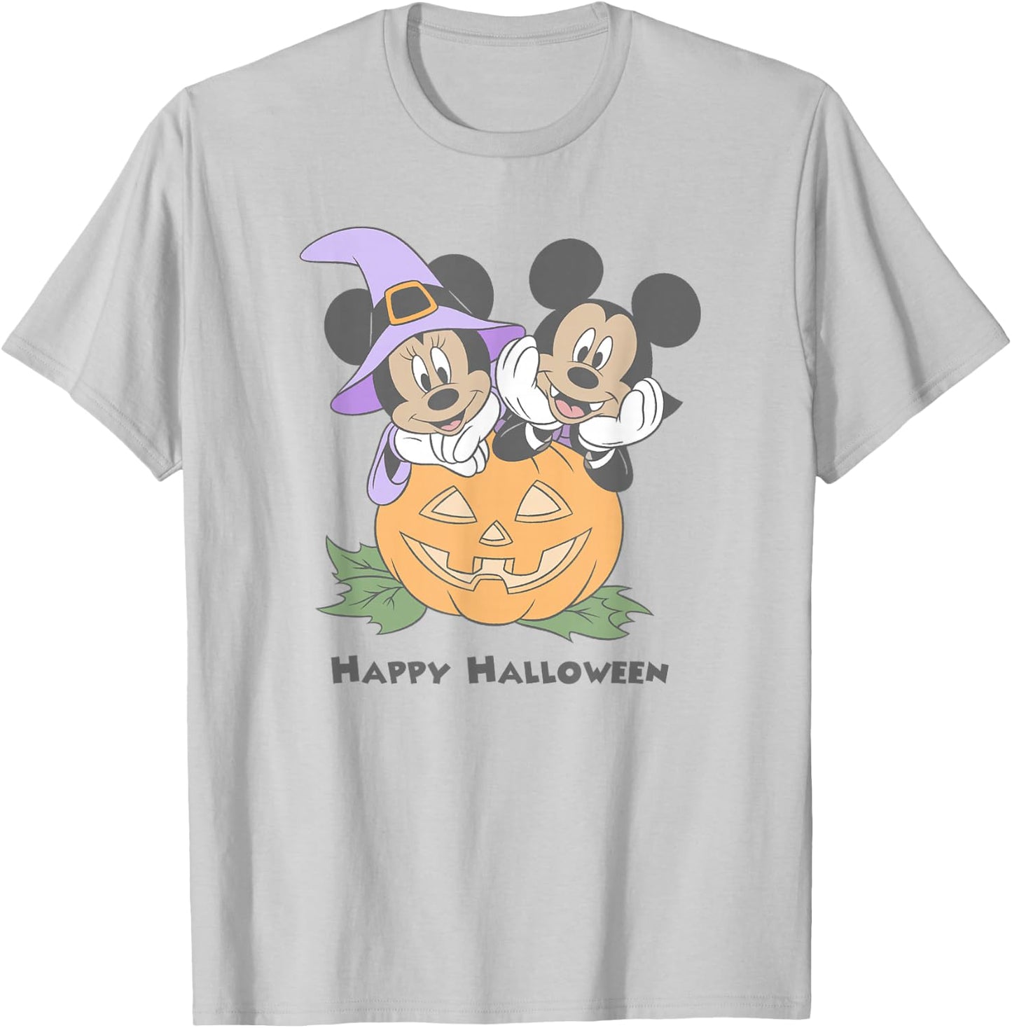 Disney Mickey and Friends Halloween Pumpkin Mickey & Minnie T-Shirt - T-Shirt | Ash