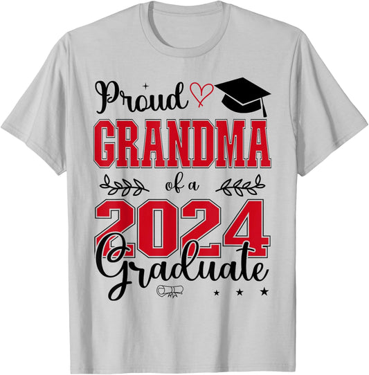 Proud Grandma of a class of 2024 graduate for graduation T-Shirt - T-Shirt | Ash