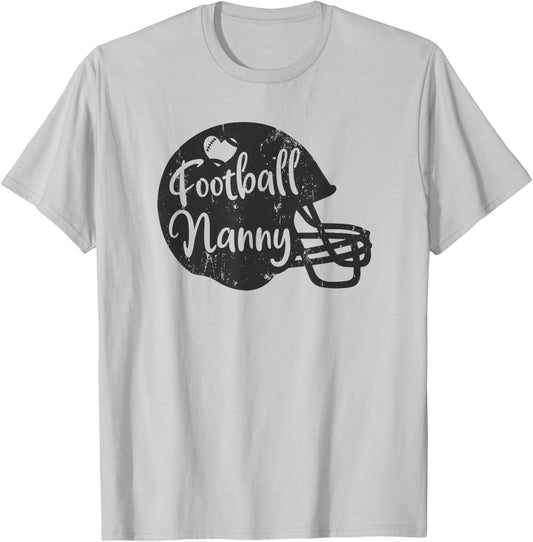 Football Nanny Fun Supportive American Football Nanny T-Shirt - T-Shirt | Ash