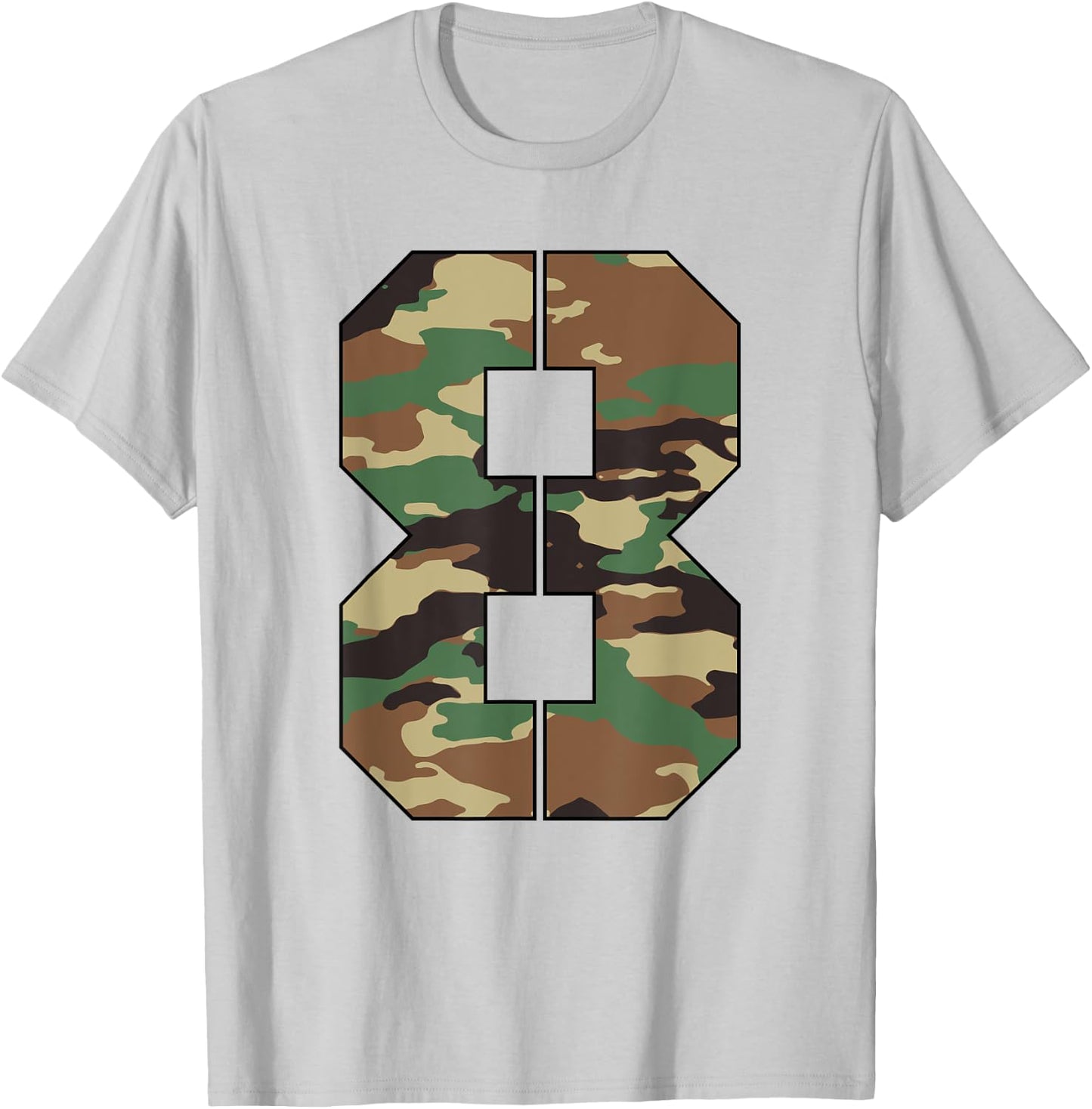 Military Theme 8th Birthday Kids 8 Year Old Boy Army T-Shirt - T-Shirt | Ash