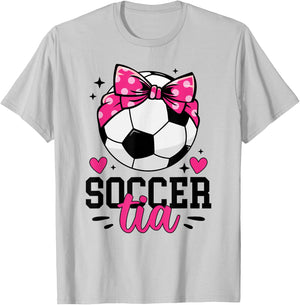 Soccer Tia Aunt Proud Tia Of A Soccer Player Tia T-Shirt - T-Shirt | Ash