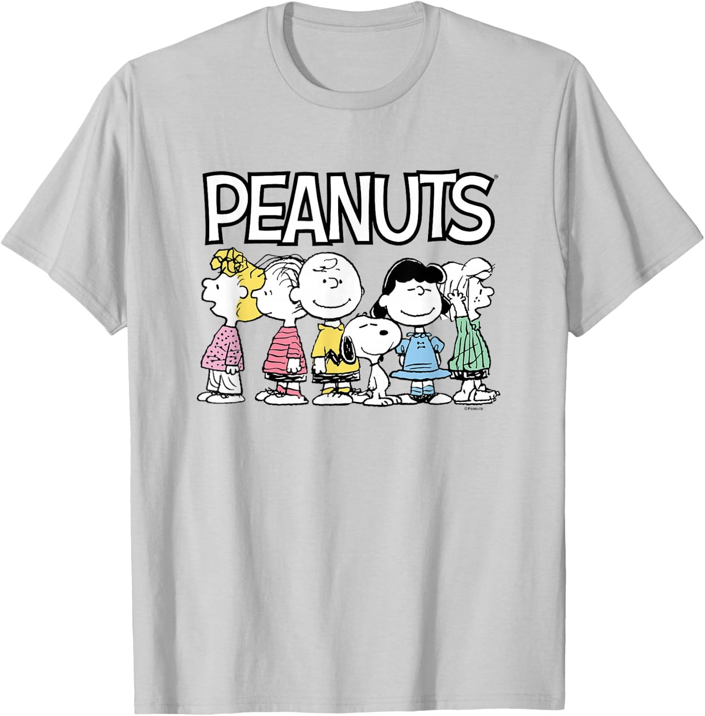 Peanuts - Snoopy Charlie Lucy Linus Sally Peppermint Patty T-Shirt - T-Shirt | Ash