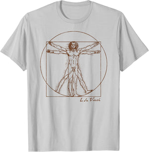 Vintage Vitruvian Man Leonardo da Vinci Art Souvenir T-Shirt - T-Shirt | Ash