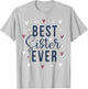 Best Sister Ever Gifts Cute Love Heart Print T-Shirt - T-Shirt | Ash