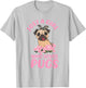 Just A Girl Who Loves Pugs, Girl And Her Dog Lover T-Shirt - T-Shirt | Ash