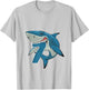 7th Birthday Shark 7 Year Old Birthday Shark Theme Party T-Shirt - T-Shirt | Ash