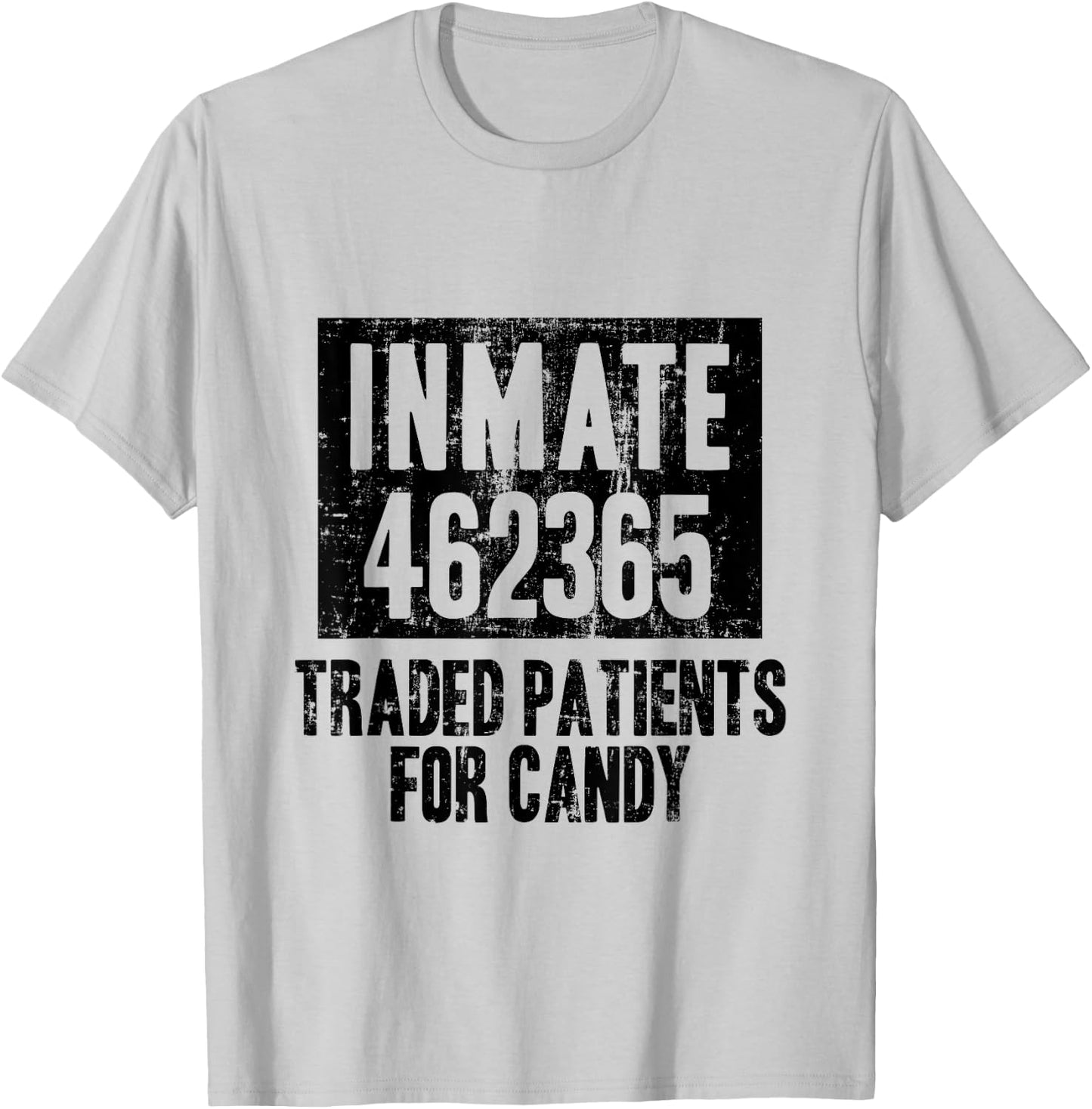 Matching Halloween Party Inmate Jail Costume Nurse Doctor T-Shirt - T-Shirt | Ash