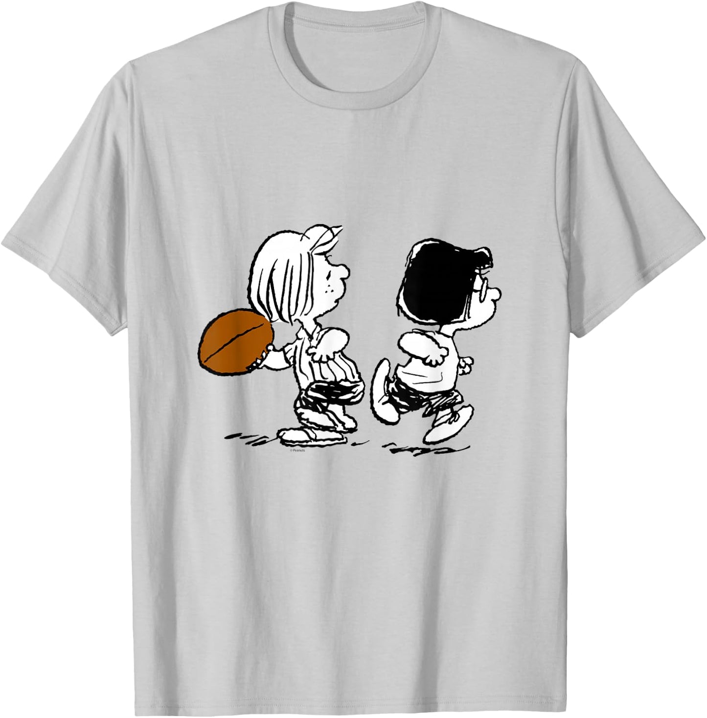 Peanuts - Marcie Patty Football T-Shirt - T-Shirt | Ash