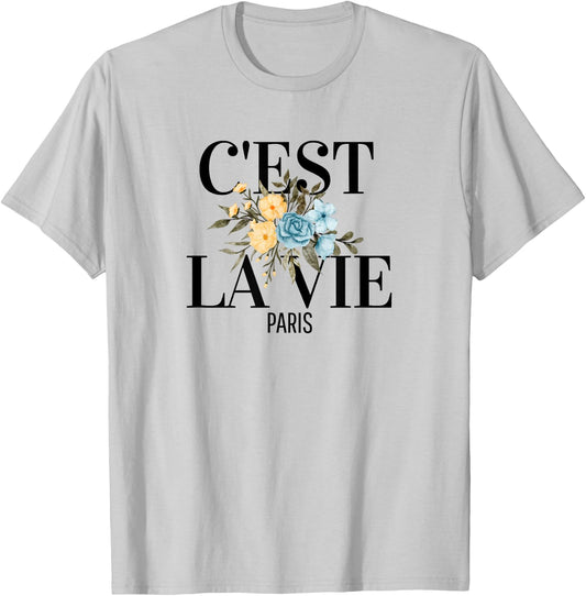 C'est La Vie French Expression Paris Love Wine T-Shirt - T-Shirt | Ash