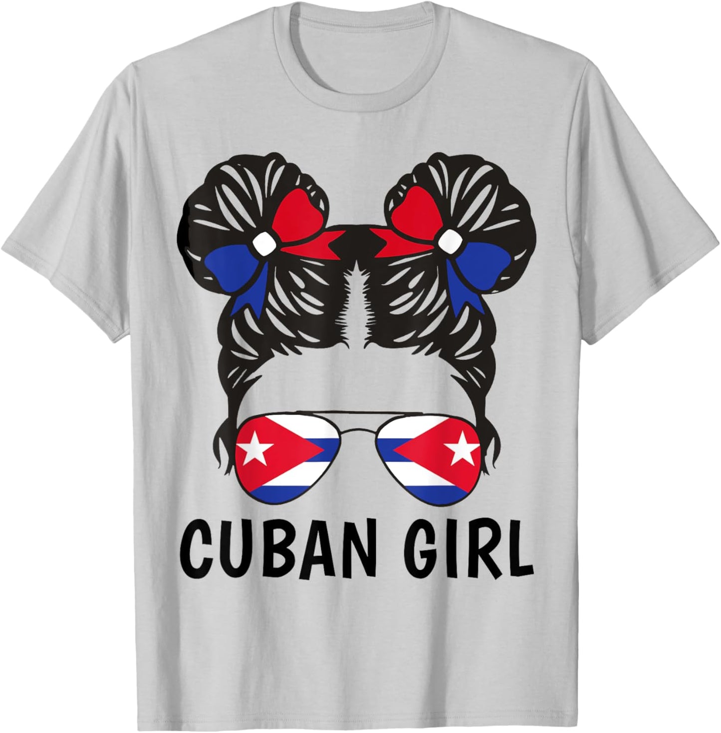 Cuba Flag Cuban Girl Shirt Hispanic Heritage Month Kid Women T-Shirt - T-Shirt | Ash