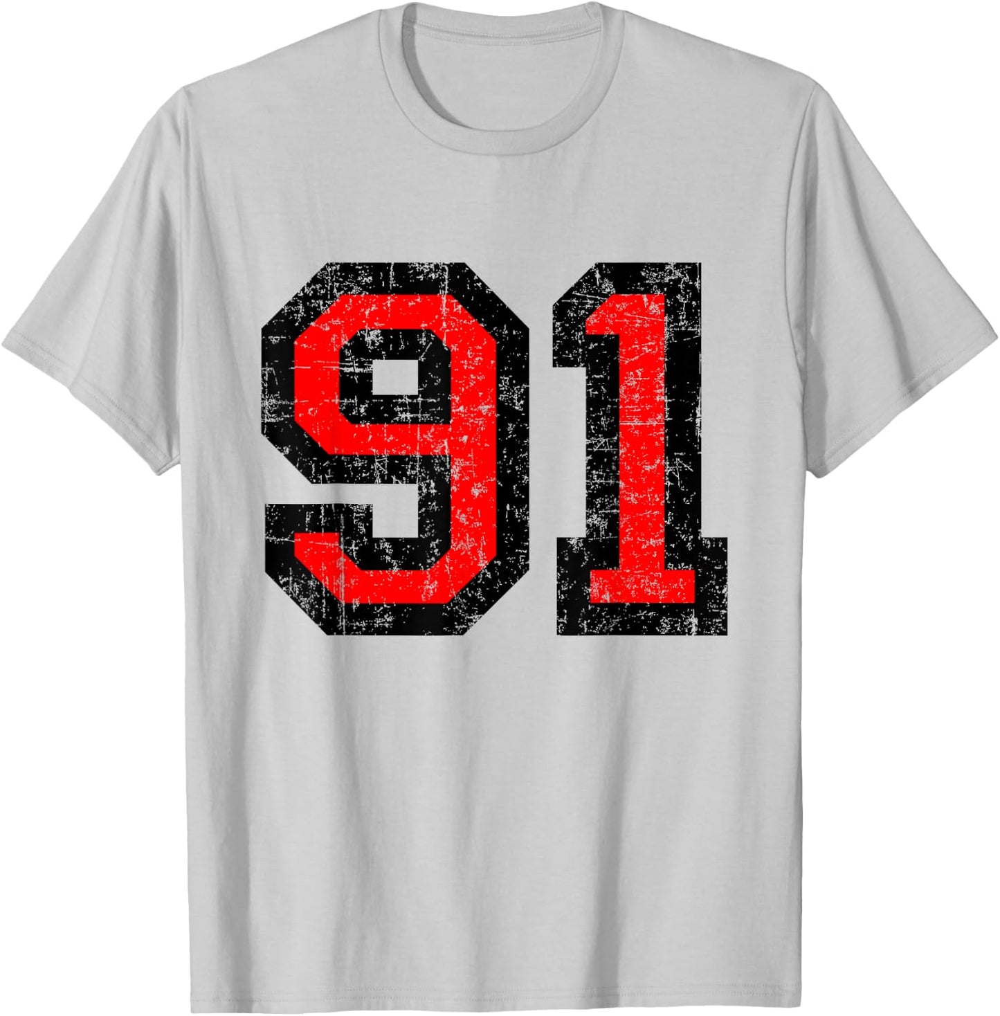 Number 91 (Vintage Black/Red) No. 91 T-Shirt - T-Shirt | Ash