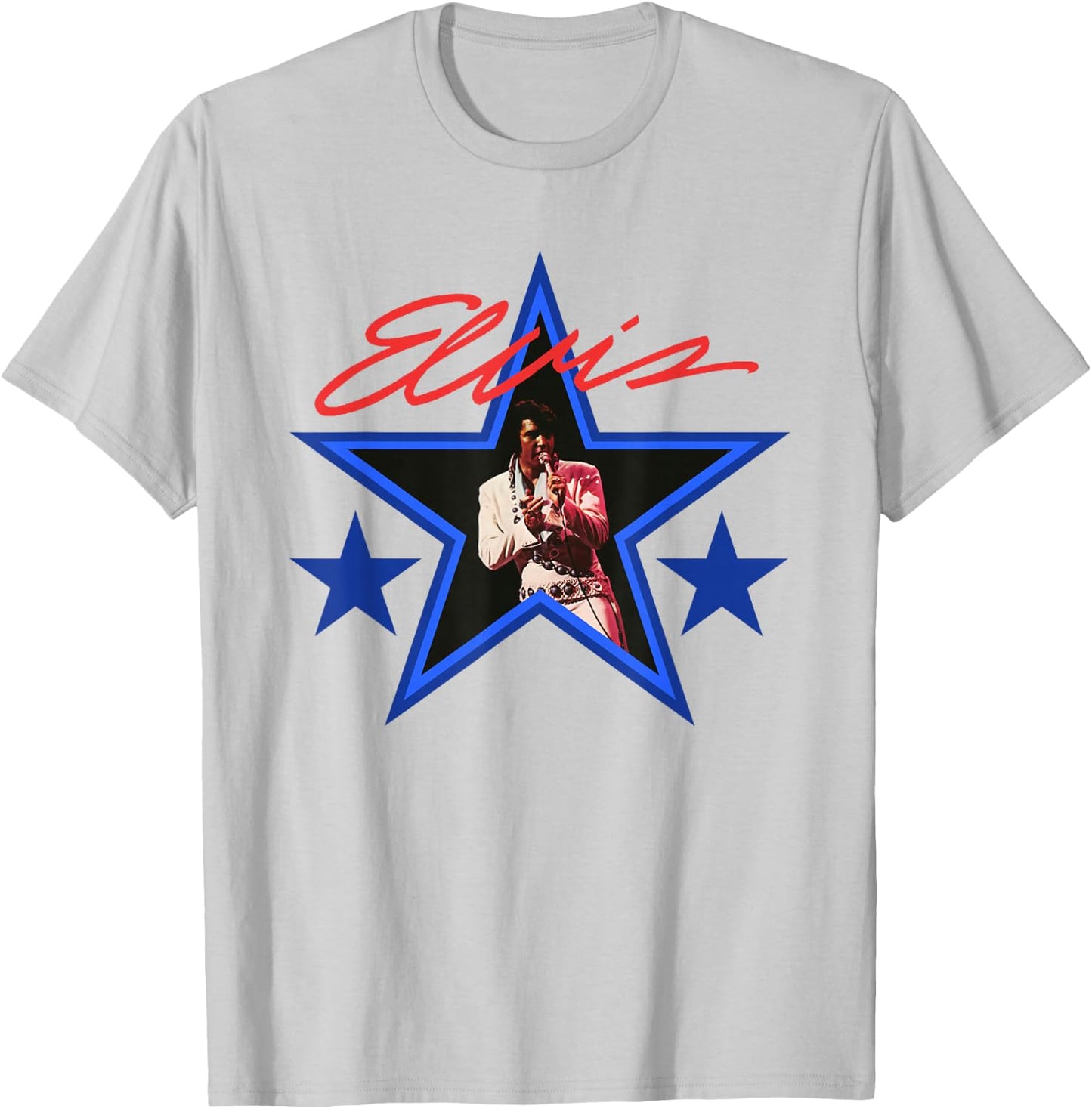 Elvis Presley Blue Star T-Shirt - T-Shirt | Ash