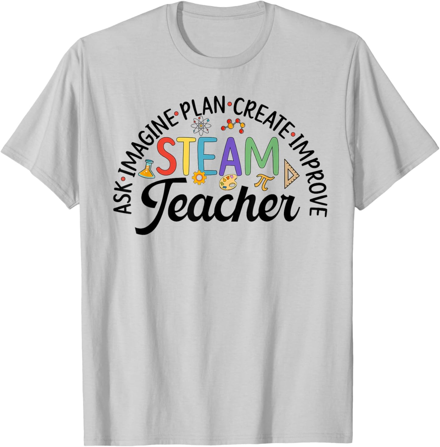 Best STEAM Teacher Science Technology Engineering Art Math T-Shirt - T-Shirt | Ash
